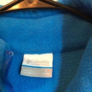 Columbia sweater, color blue, size Large